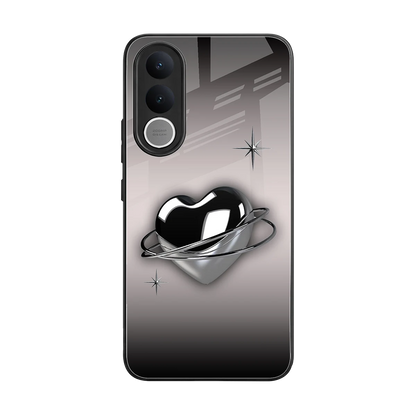 Holo Heart back phone cover | glass case for vivo v70 fe