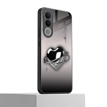 Holo Heart vivo v70 fe mobile cover | shockproof glass phone case