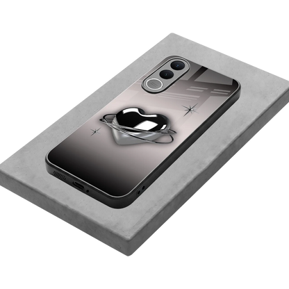 Holo Heart stylish phone case for vivo v70 fe | glossy glass and slim fit