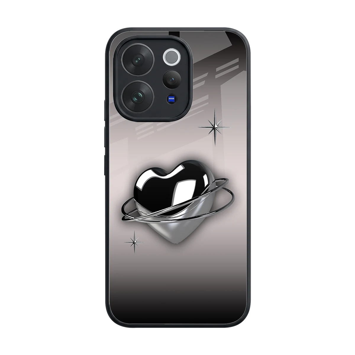 Holo Heart back phone cover | glass case for vivo v70