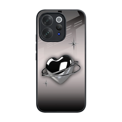 Holo Heart back phone cover | glass case for vivo v70