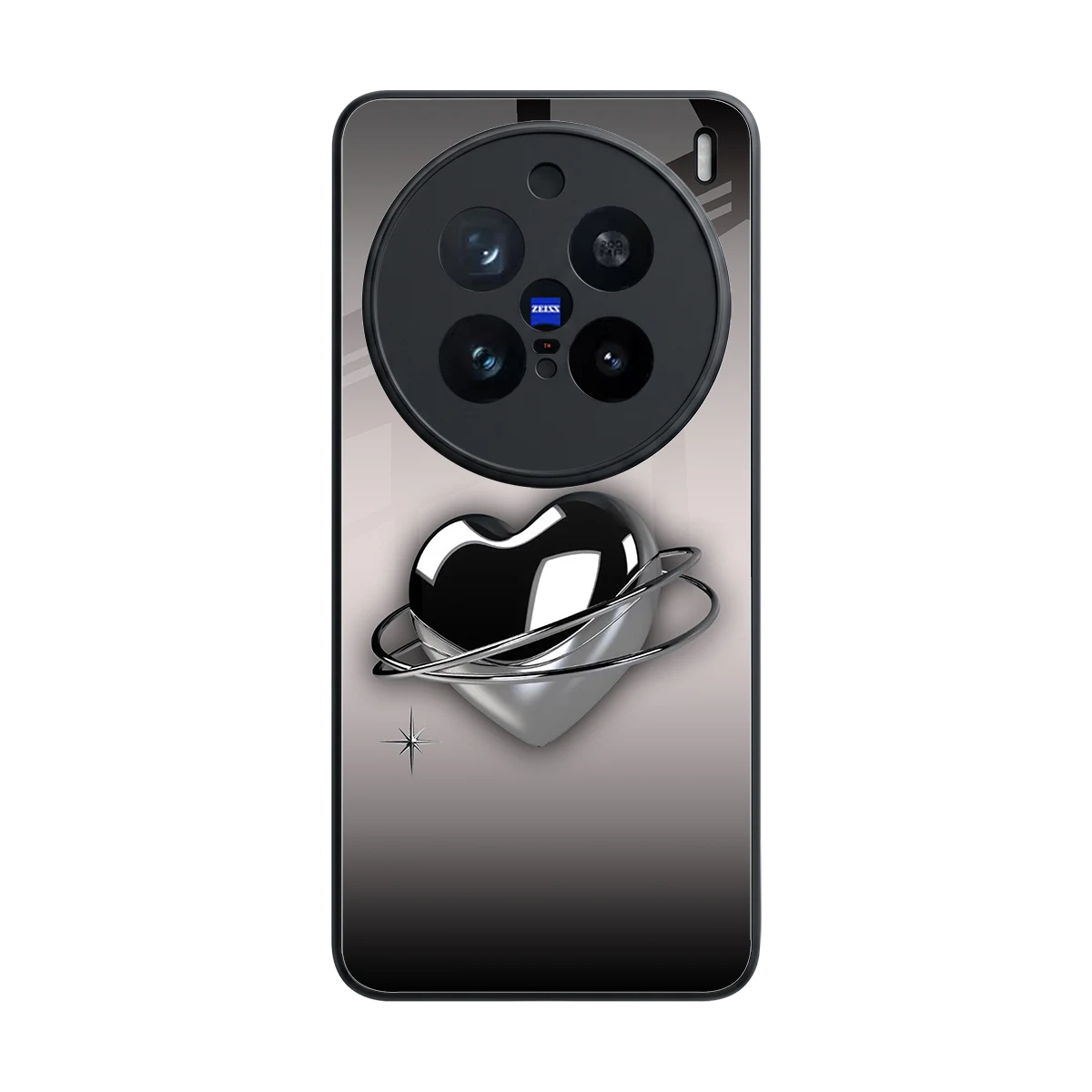 Holo Heart back phone cover | glass case for vivo x200 pro