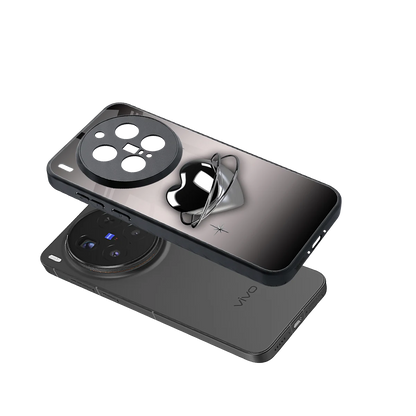 Holo Heart sleek vivo x300 pro cover with tempered glass back and TPU edges