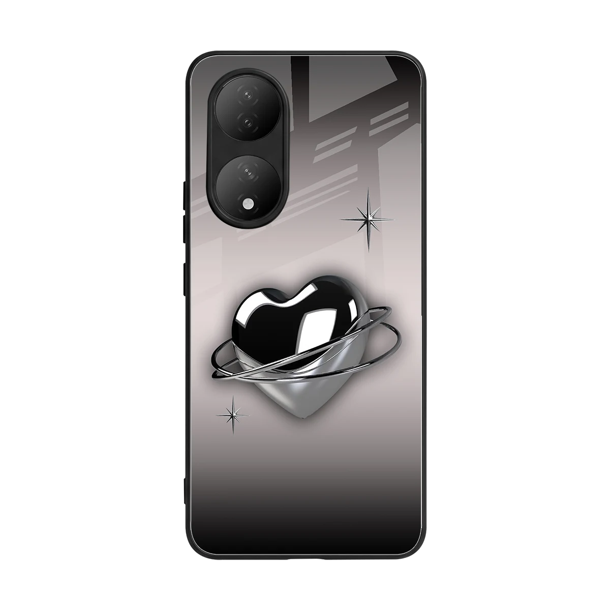 Holo Heart back phone cover | glass case for Vivo-y100