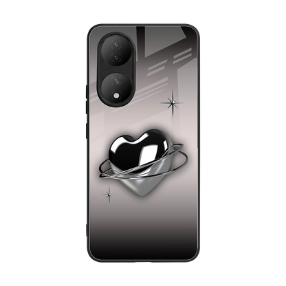 Holo Heart back phone cover | glass case for Vivo-y100