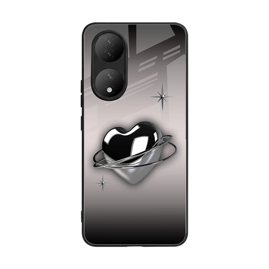 Holo Heart back phone cover | glass case for Vivo-y100