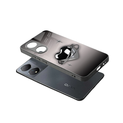 Holo Heart sleek Vivo-y100 cover with tempered glass back and TPU edges