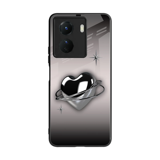 Holo Heart back phone cover | glass case for vivo y16