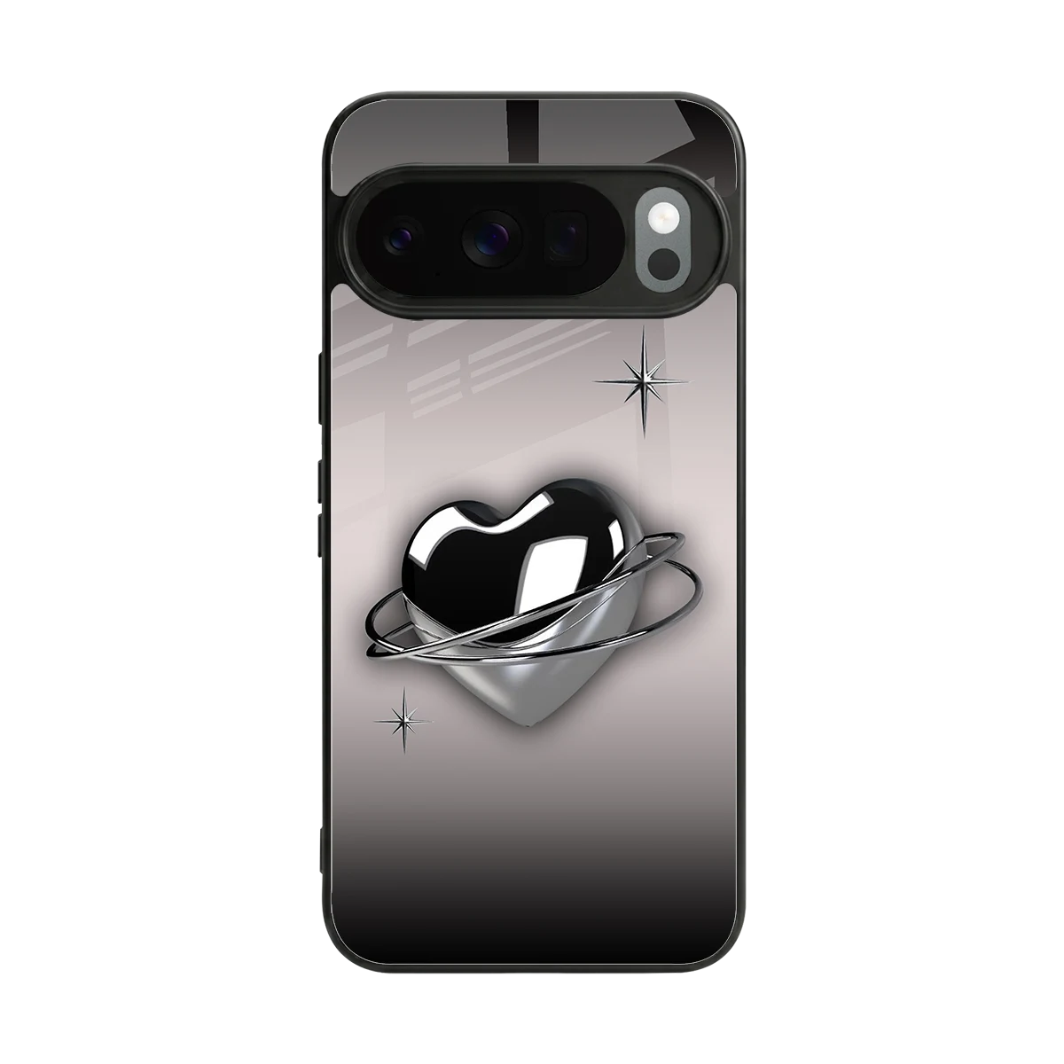Holo Heart back phone cover | glass case for google pixel 10 pro