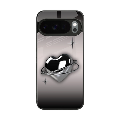 Holo Heart back phone cover | glass case for google pixel 10 pro