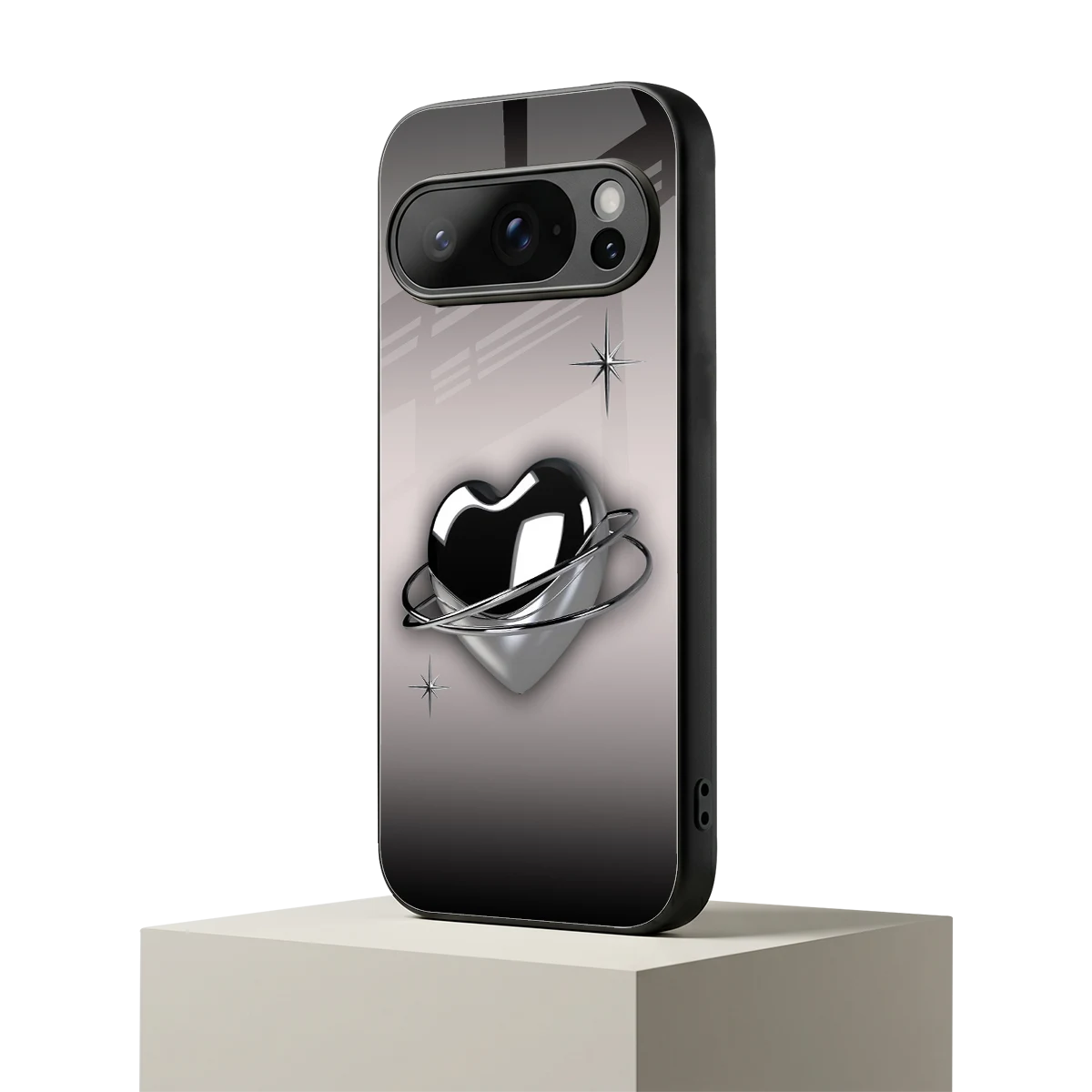 Holo Heart google pixel 10 pro mobile cover | shockproof glass phone case