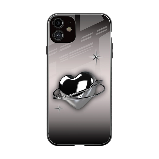 Holo Heart back phone cover | glass case for iphone 12