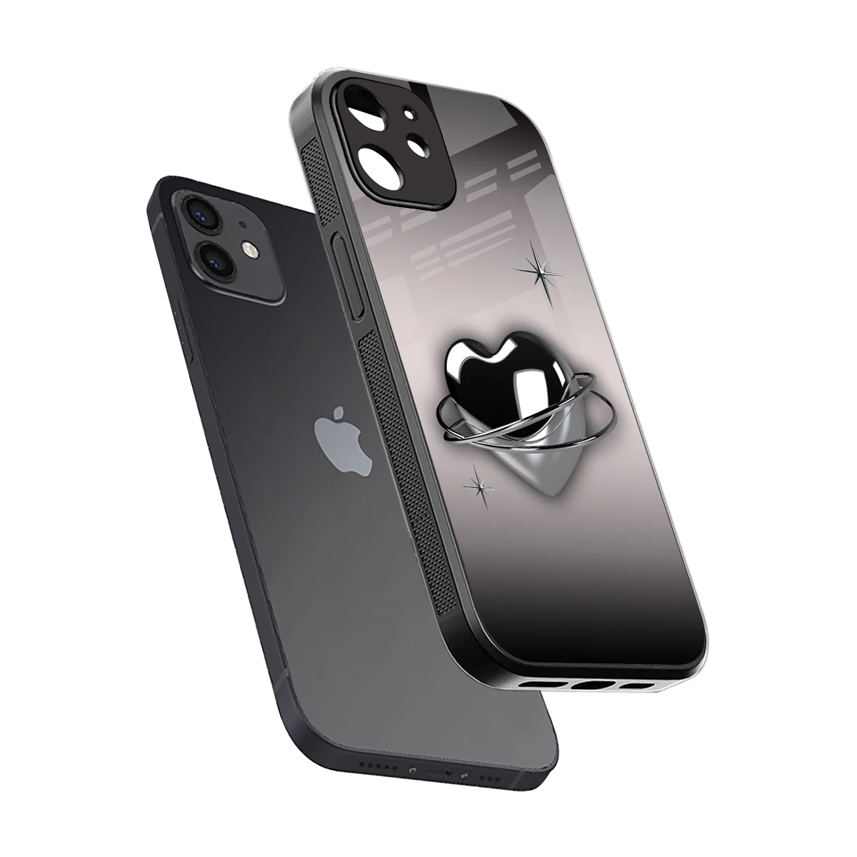 Holo Heart sleek iphone 11 cover with tempered glass back and TPU edges