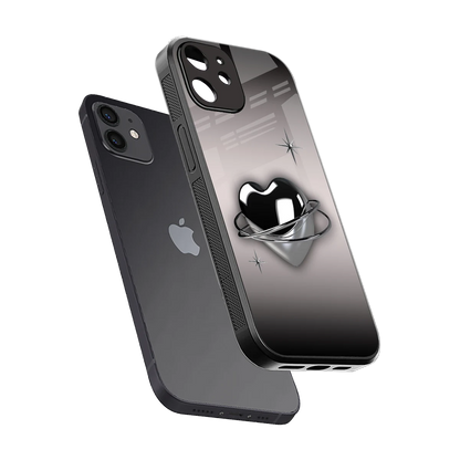 Holo Heart sleek iphone 11 cover with tempered glass back and TPU edges