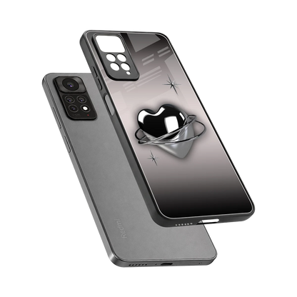 Holo Heart sleek redmi note 11 pro cover with tempered glass back and TPU edges