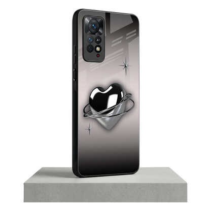 Holo Heart redmi note 11 pro mobile cover | shockproof glass phone case