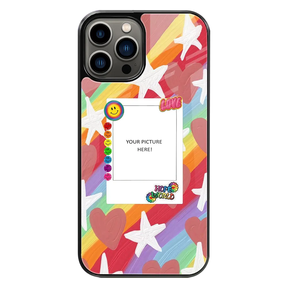 Polaroid Personalised Glass Phone Case