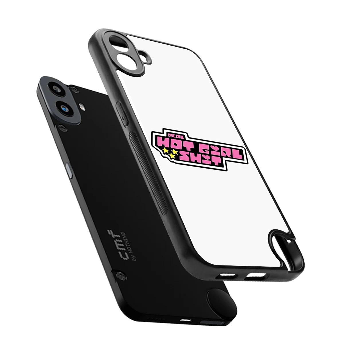 Hot Girl Energy sleek cmf nothing phone 1 cover with tempered glass back and TPU edges