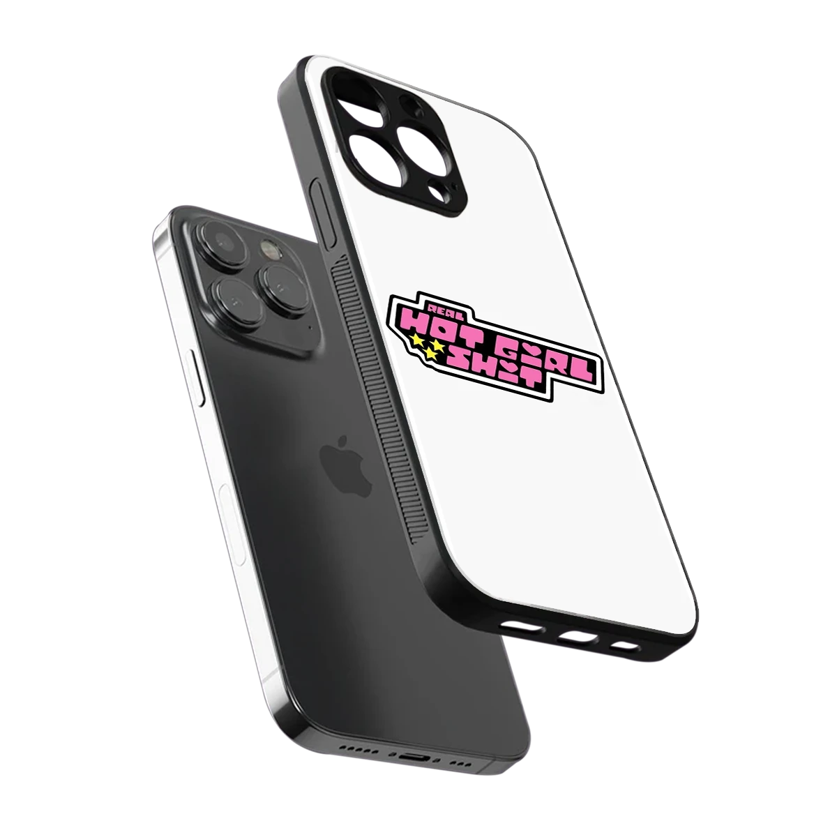 Hot Girl Energy sleek iphone 13 pro cover with tempered glass back and TPU edges