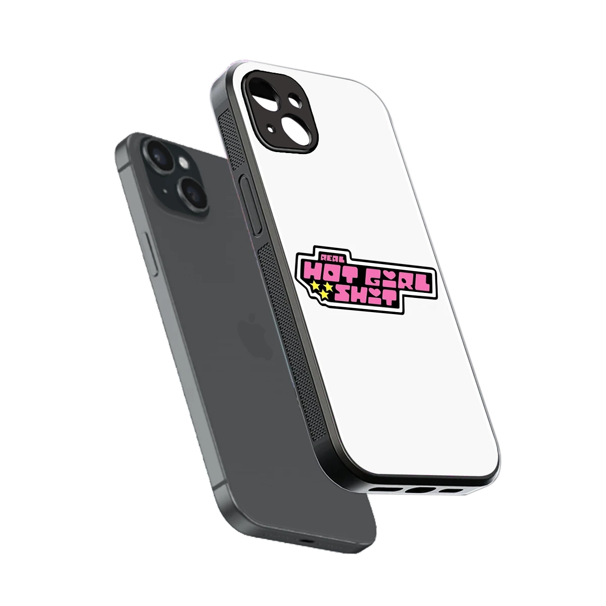 Hot Girl Energy sleek iphone 14 plus cover with tempered glass back and TPU edges