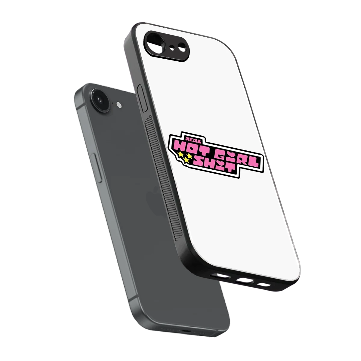 Hot Girl Energy sleek iphone 17e cover with tempered glass back and TPU edges