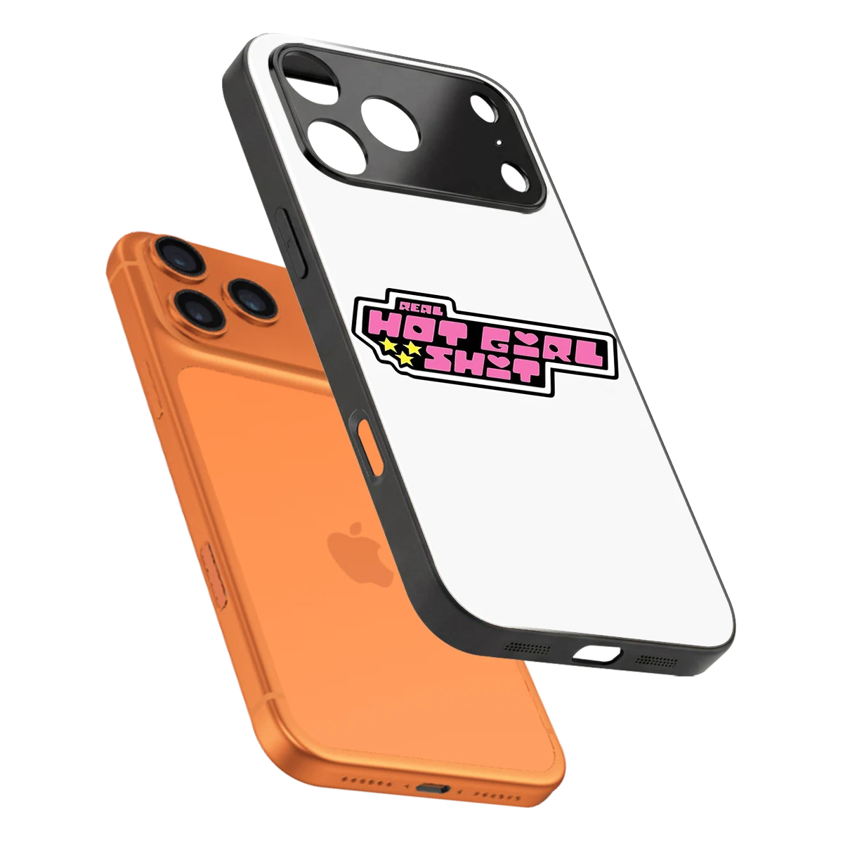 Hot Girl Energy sleek iphone 17 pro cover with tempered glass back and TPU edges