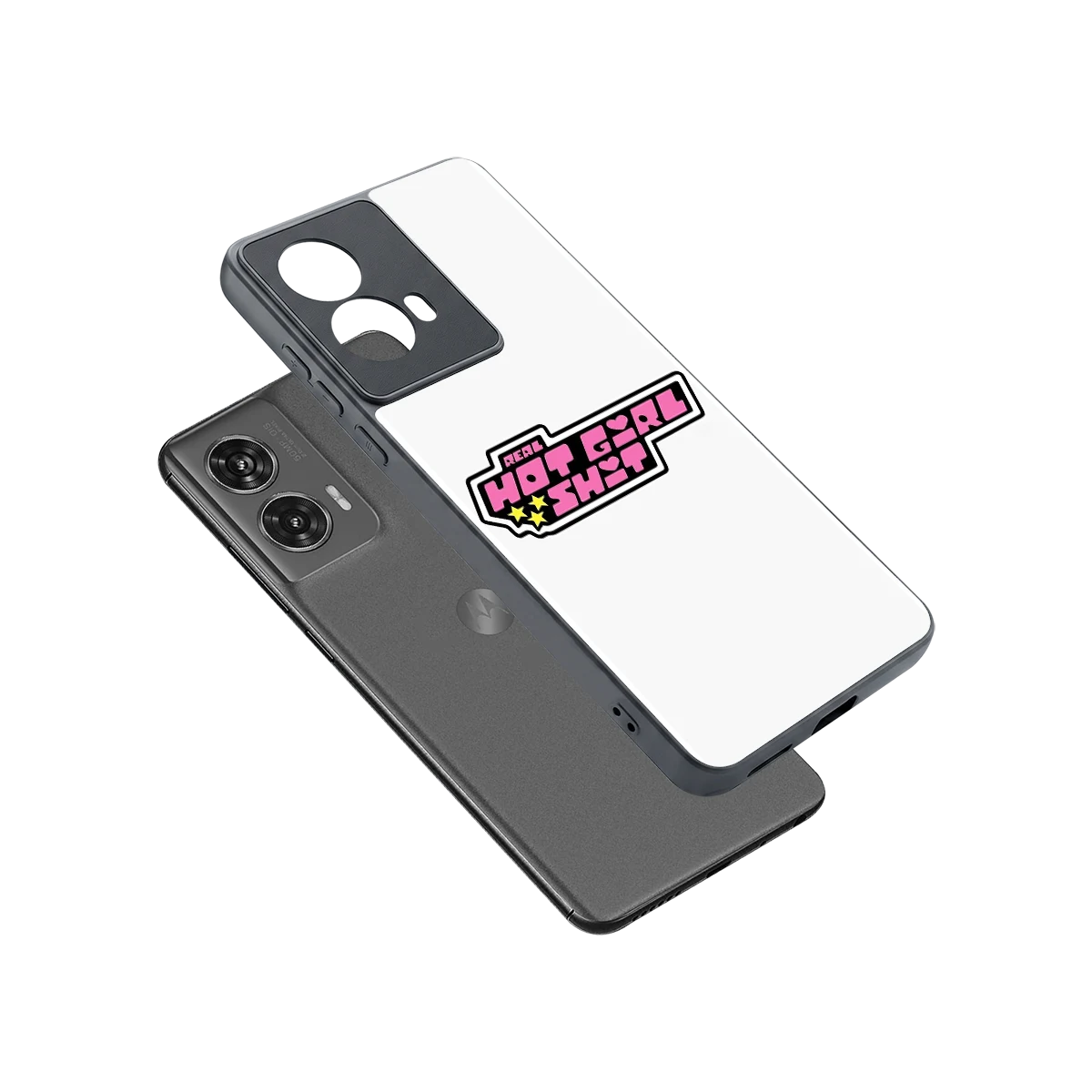 Hot Girl Energy sleek motorola edge 50 fusion cover with tempered glass back and TPU edges