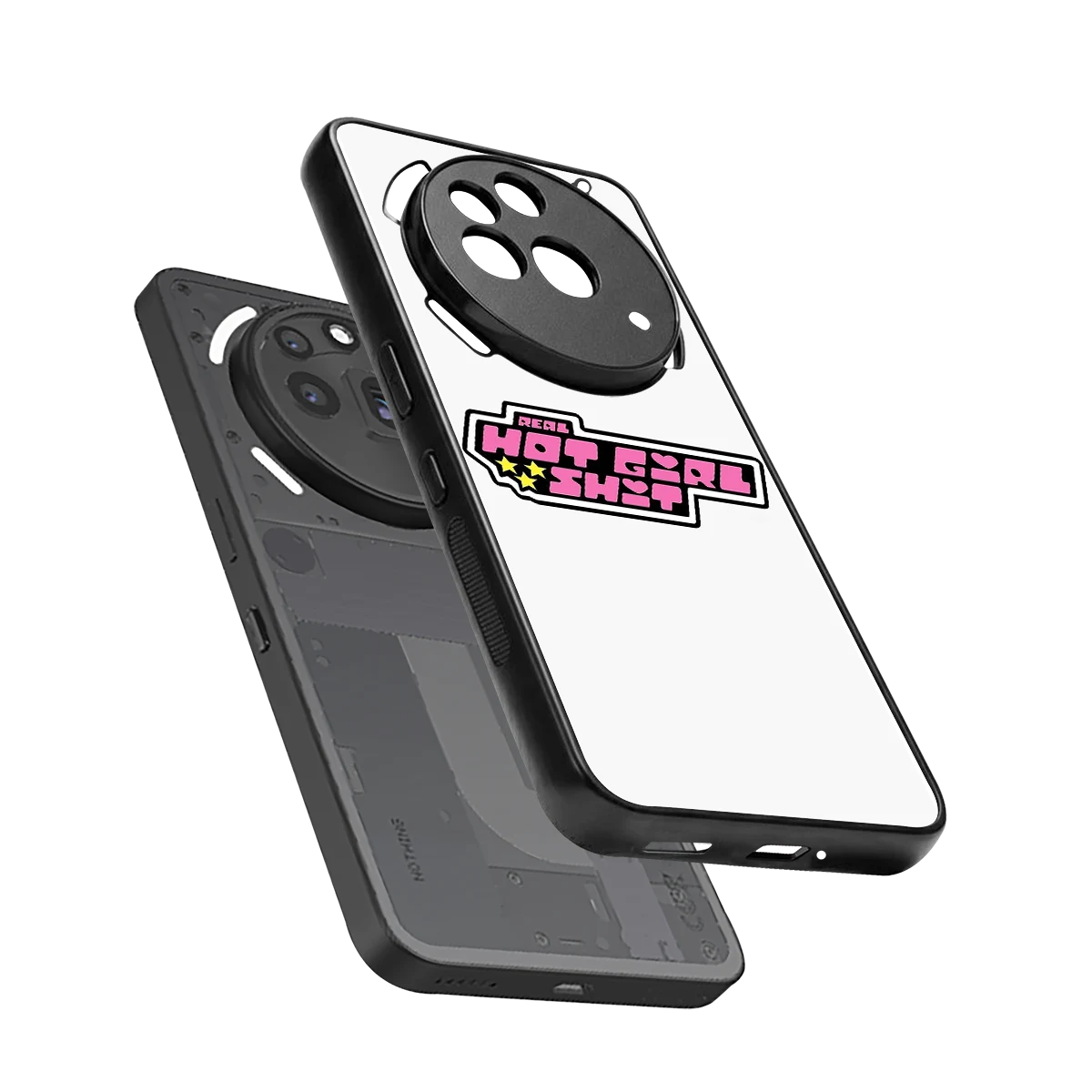 Hot Girl Energy sleek nothing phone 3a pro cover with tempered glass back and TPU edges