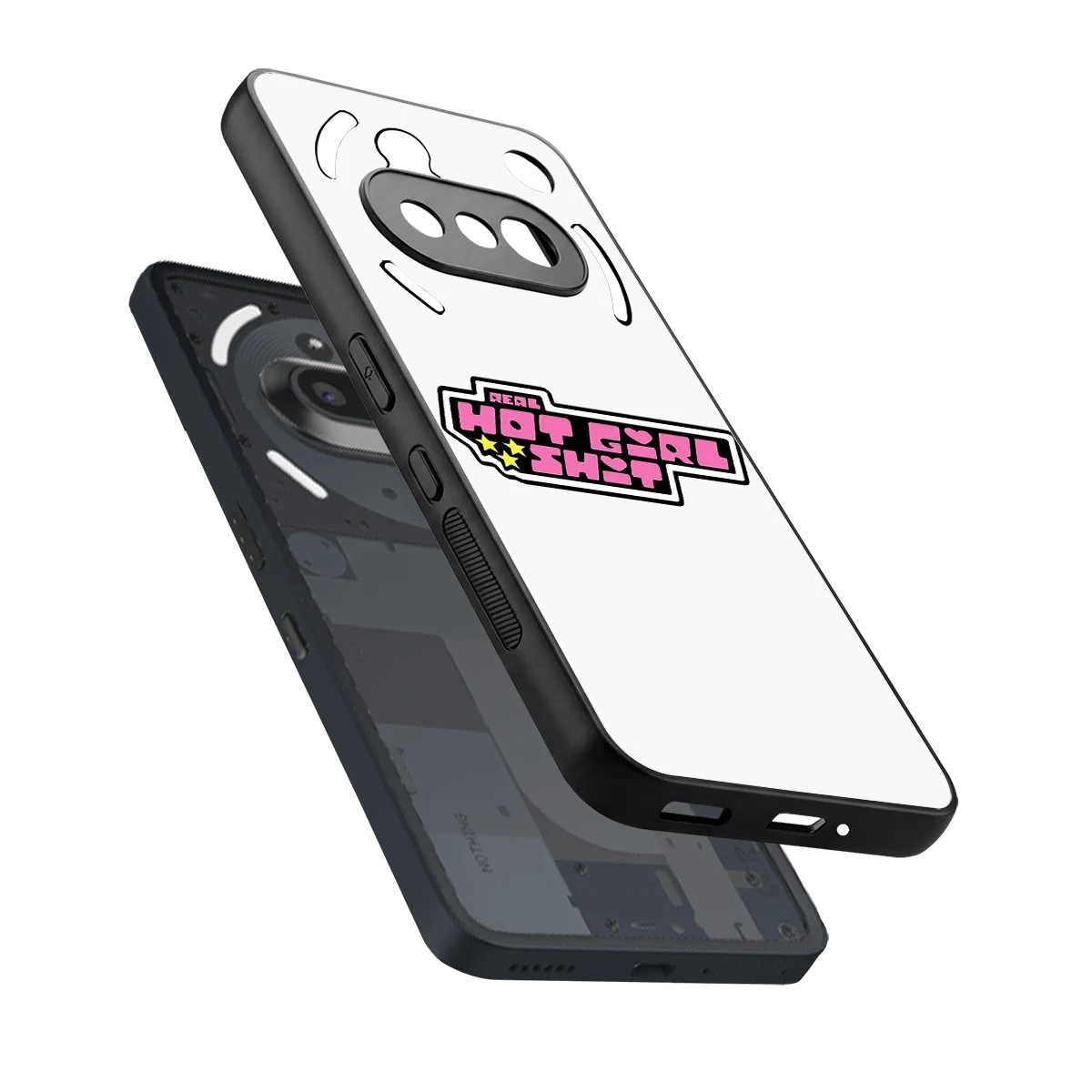 Hot Girl Energy sleek nothing phone 3a cover with tempered glass back and TPU edges