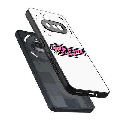 Hot Girl Energy sleek nothing phone 3a cover with tempered glass back and TPU edges