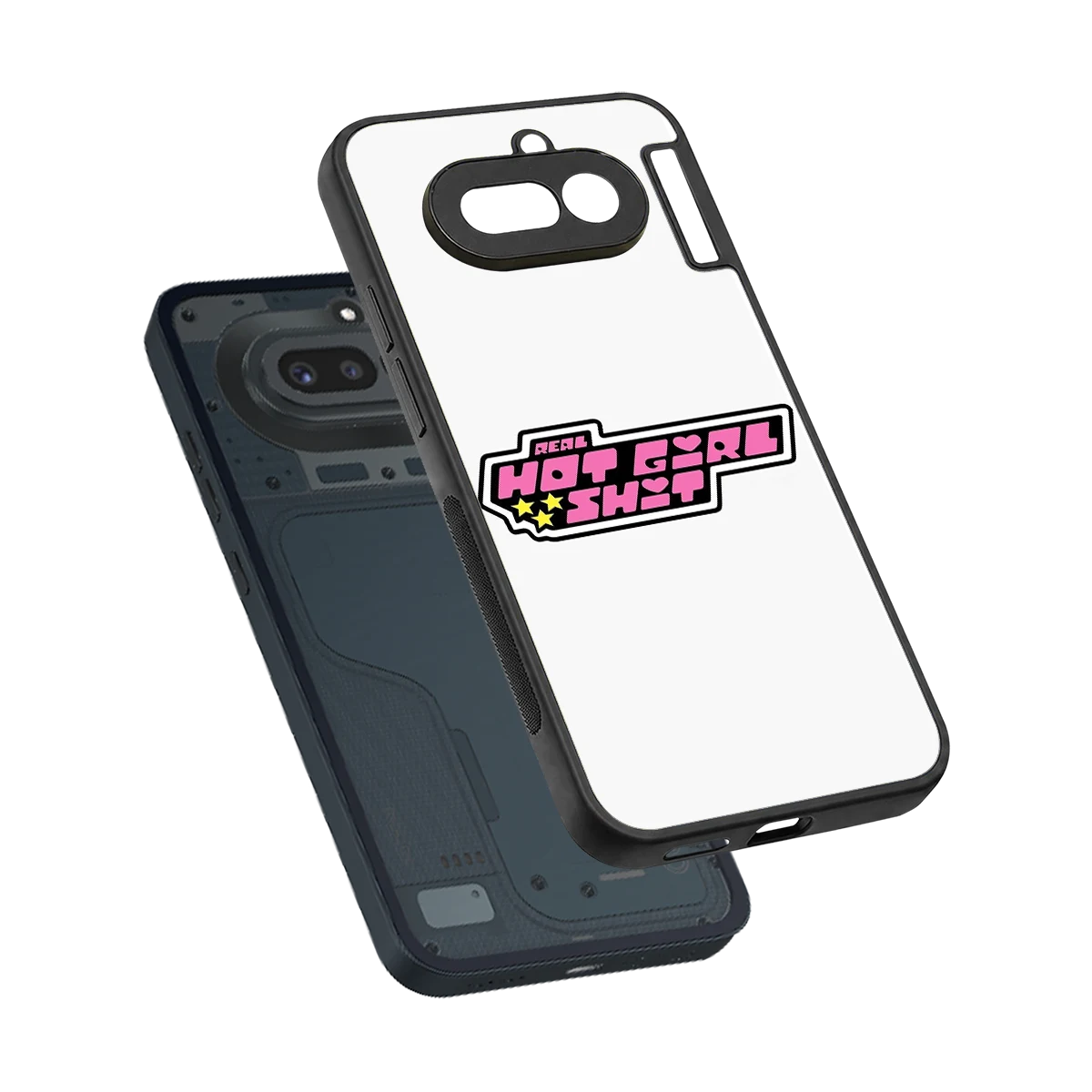 Hot Girl Energy sleek nothing phone 4a cover with tempered glass back and TPU edges