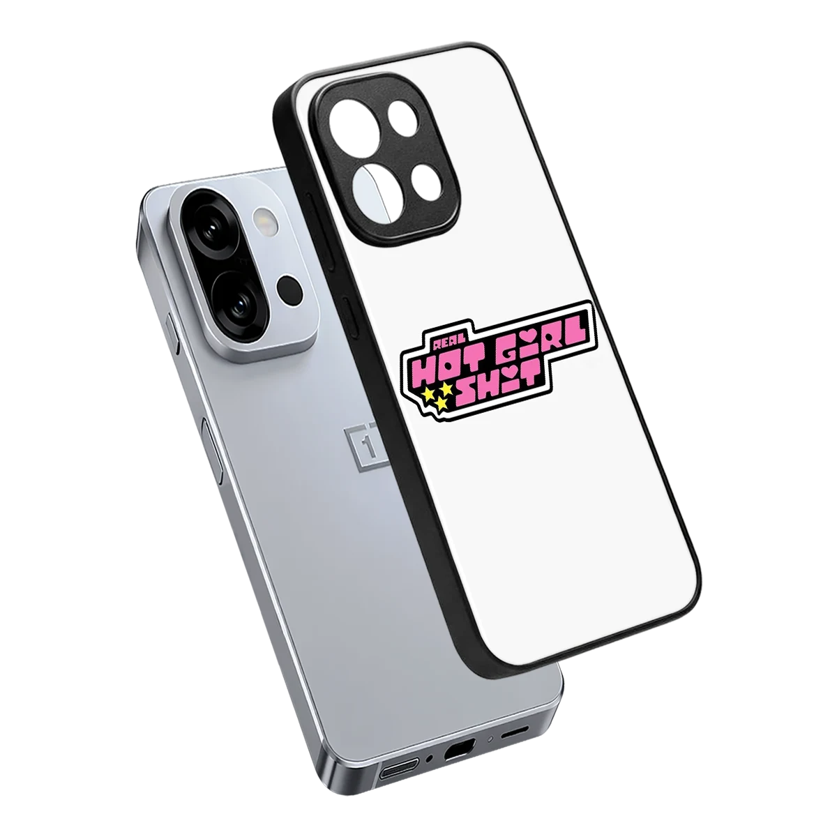 Hot Girl Energy sleek oneplus 13s cover with tempered glass back and TPU edges