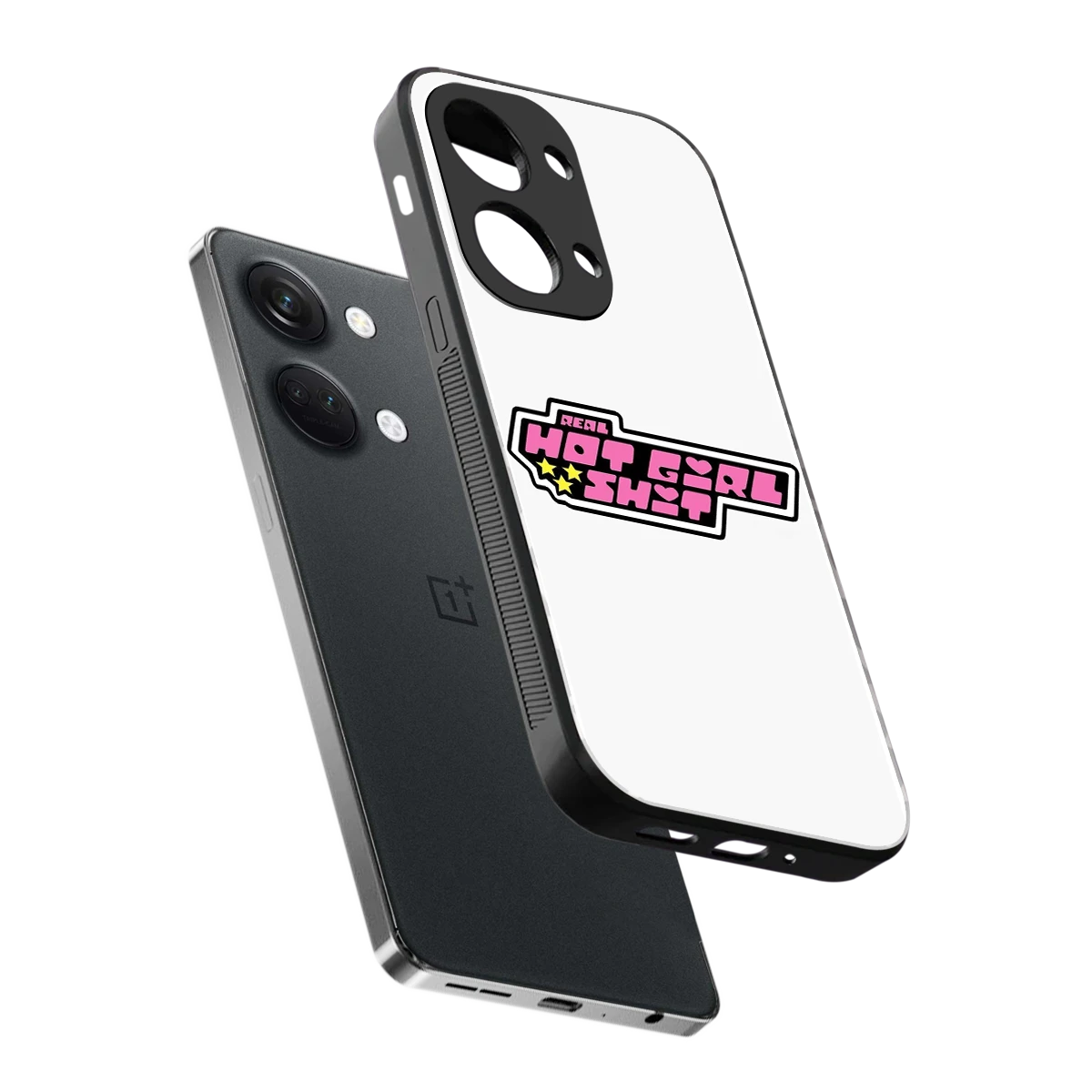 Hot Girl Energy sleek oneplus nord 3 cover with tempered glass back and TPU edges
