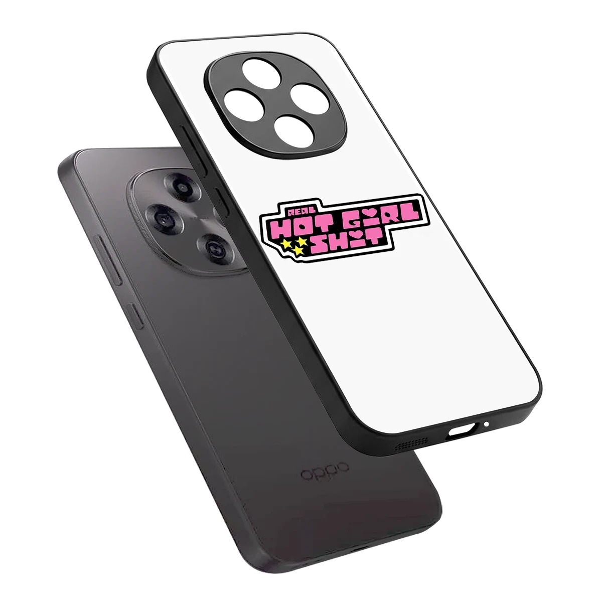 Hot Girl Energy sleek oppo f31 pro 5g cover with tempered glass back and TPU edges