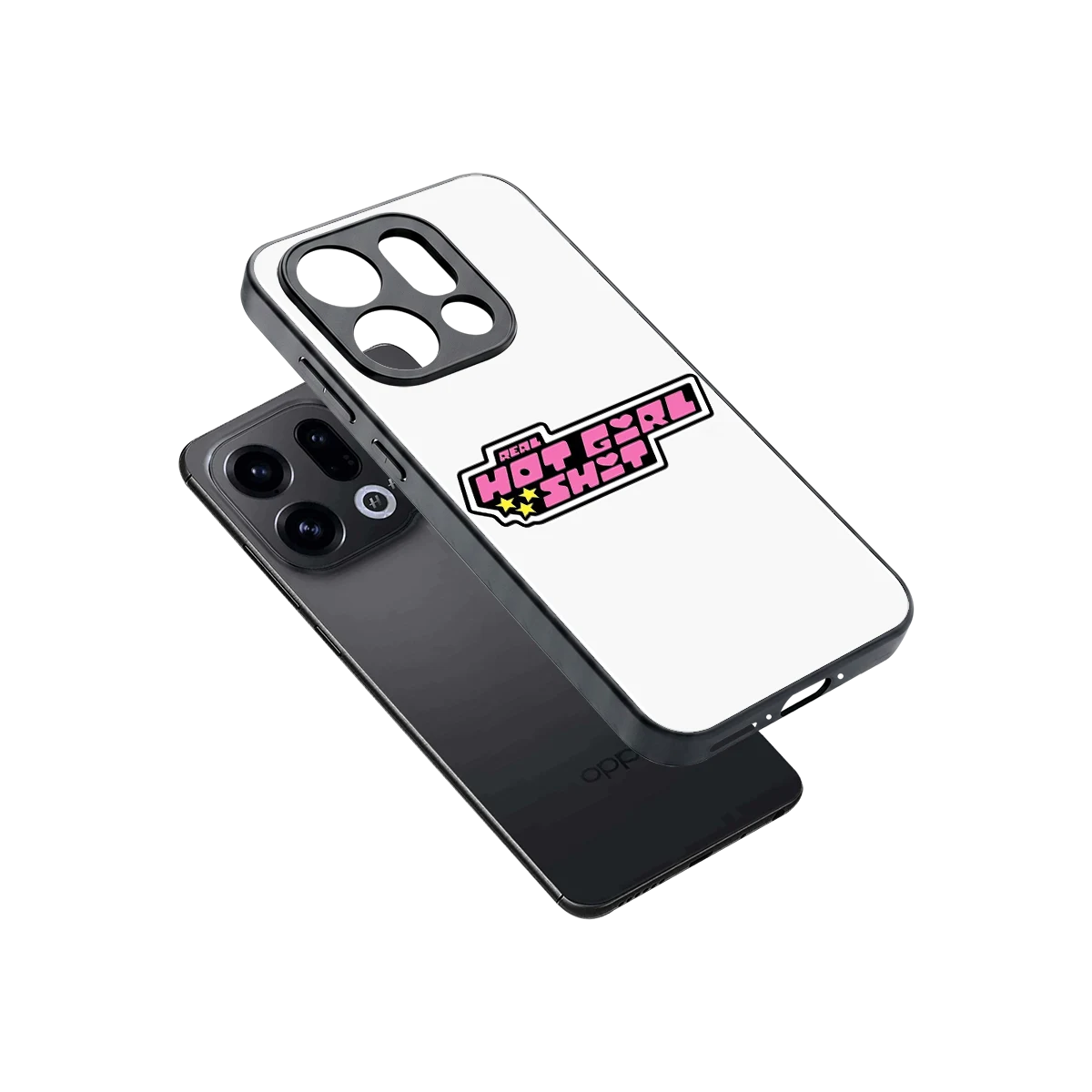 Hot Girl Energy sleek oppo find x9 cover with tempered glass back and TPU edges