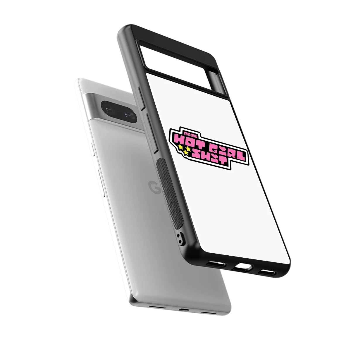 Hot Girl Energy sleek google pixel 7 cover with tempered glass back and TPU edges