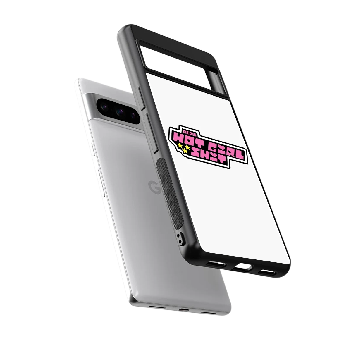 Hot Girl Energy sleek google pixel 8 pro cover with tempered glass back and TPU edges