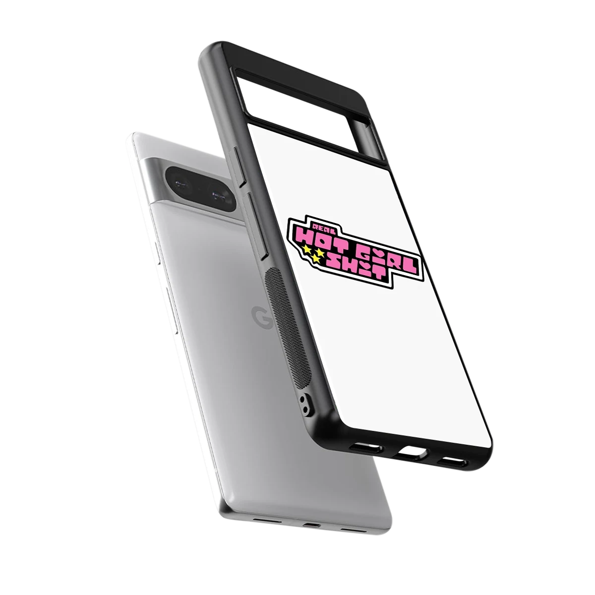 Hot Girl Energy sleek google pixel 8 cover with tempered glass back and TPU edges