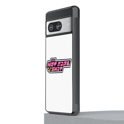 Hot Girl Energy stylish phone case for google pixel 8 | glossy glass and slim fit