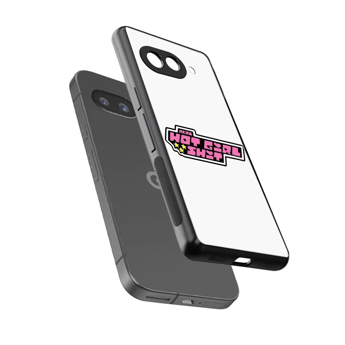 Hot Girl Energy sleek google pixel 9a cover with tempered glass back and TPU edges