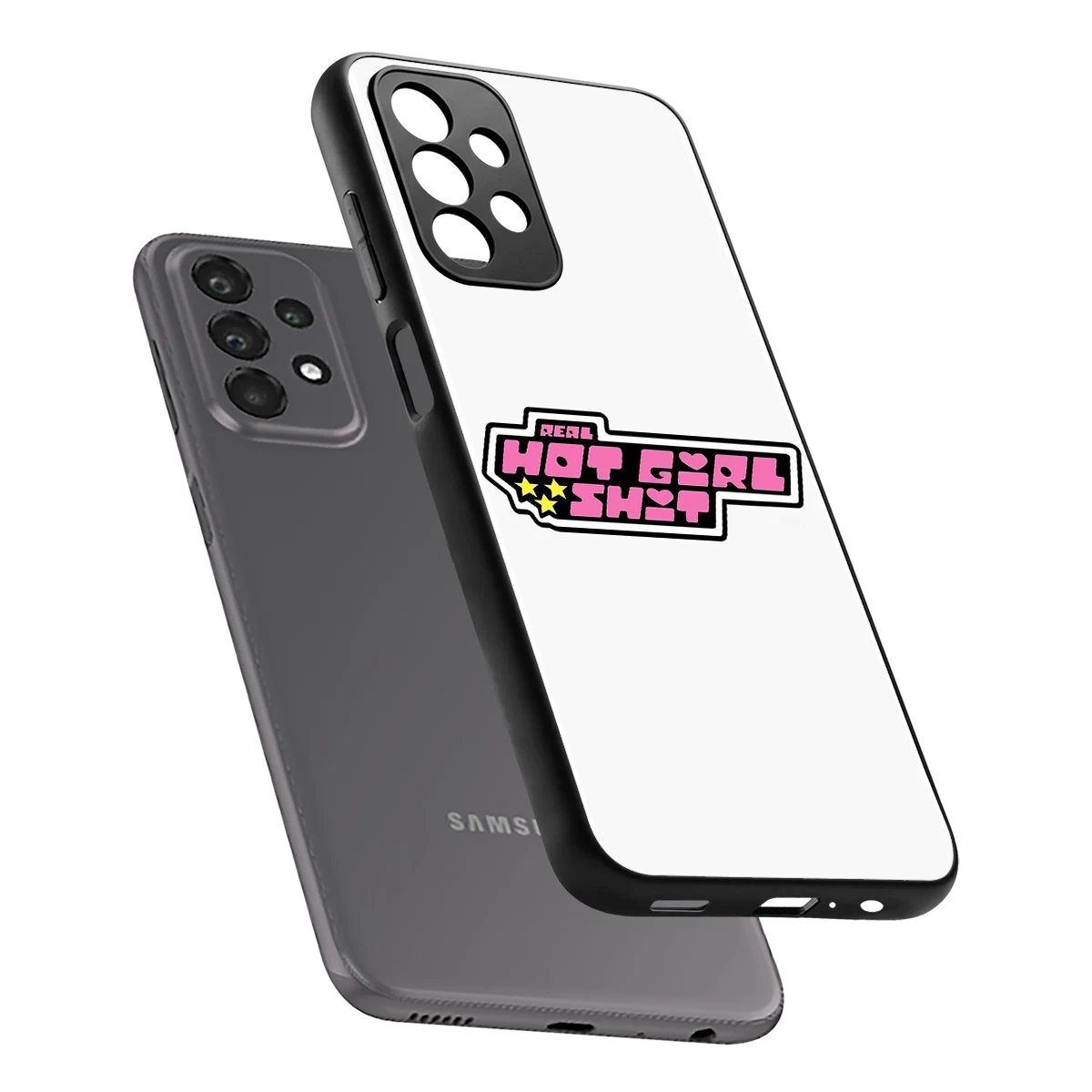 Hot Girl Energy sleek samsung galaxy a23 cover with tempered glass back and TPU edges