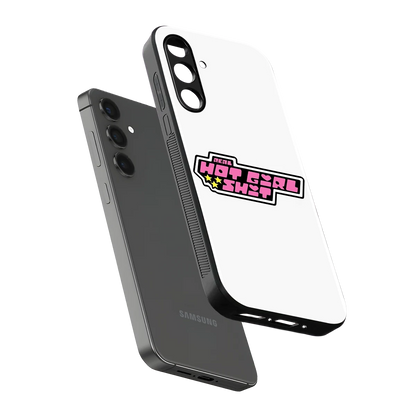 Hot Girl Energy sleek samsung galaxy a55 5g cover with tempered glass back and TPU edges