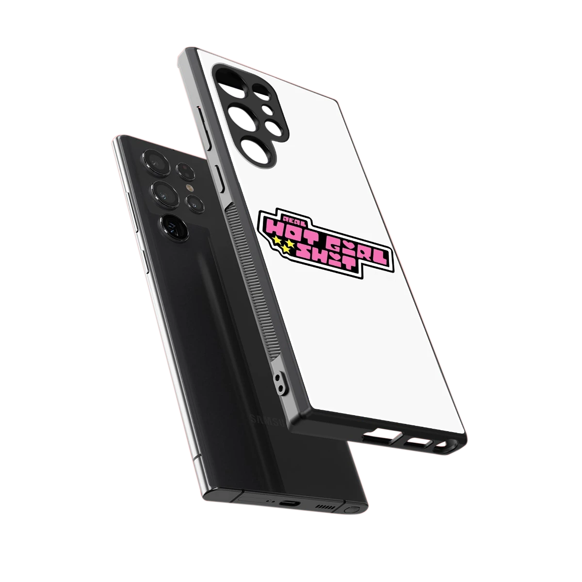 Hot Girl Energy sleek samsung galaxy s23 ultra cover with tempered glass back and TPU edges