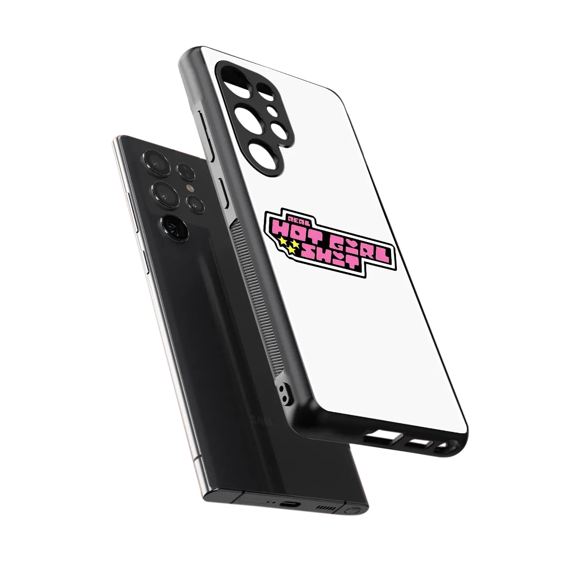 Hot Girl Energy sleek samsung galaxy s25 ultra cover with tempered glass back and TPU edges
