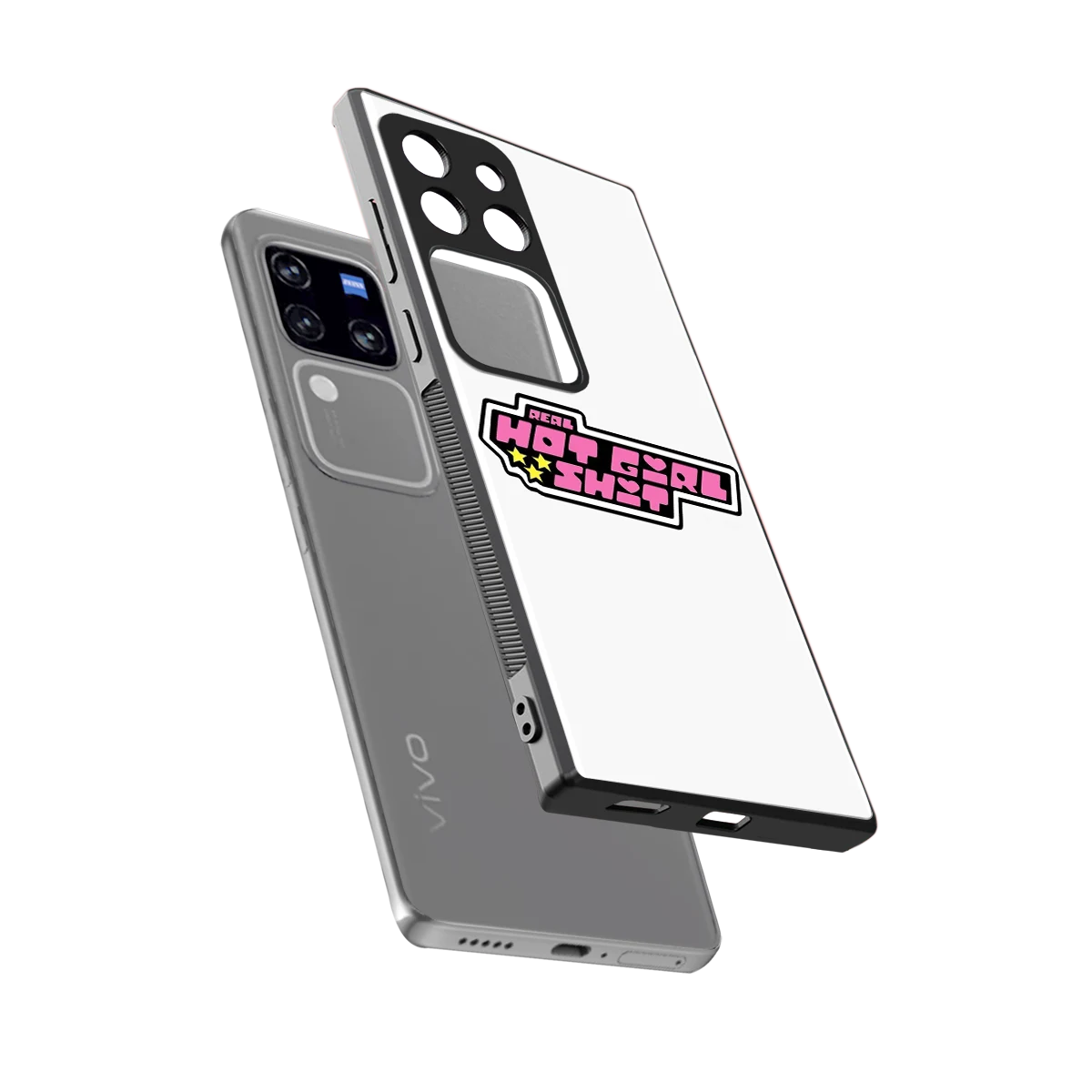 Hot Girl Energy sleekvivo v30 pro cover with tempered glass back and TPU edges
