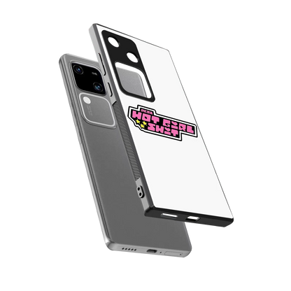 Hot Girl Energy sleek vivo v30 cover with tempered glass back and TPU edges