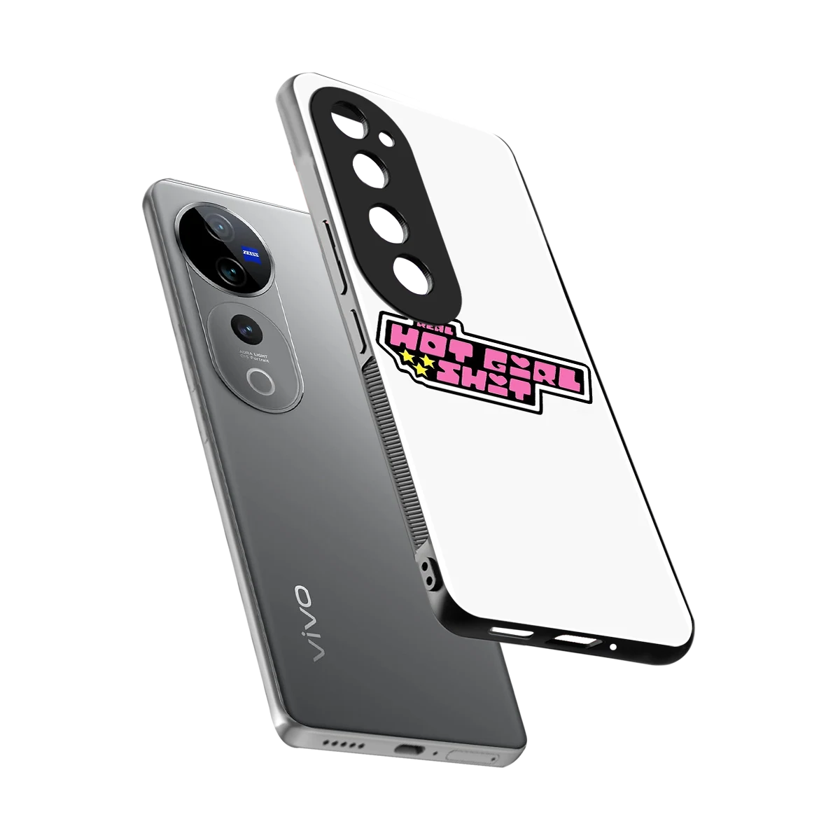 Hot Girl Energy sleek vivo v40 pro cover with tempered glass back and TPU edges