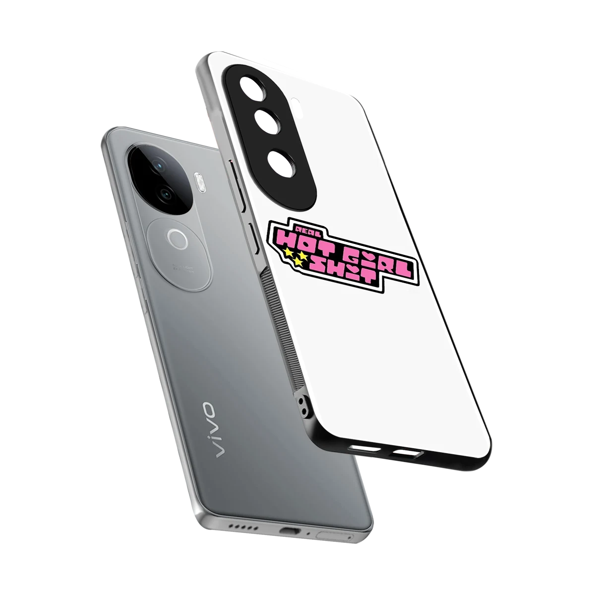 Hot Girl Energy sleek vivo v40e cover with tempered glass back and TPU edges