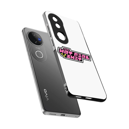 Hot Girl Energy sleek vivo v50 cover with tempered glass back and TPU edges