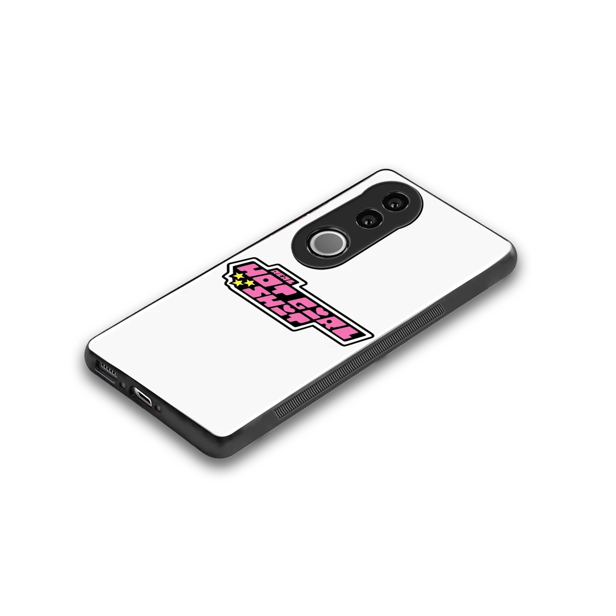 Hot Girl Energy stylish phone case for vivo v50 | glossy glass and slim fit